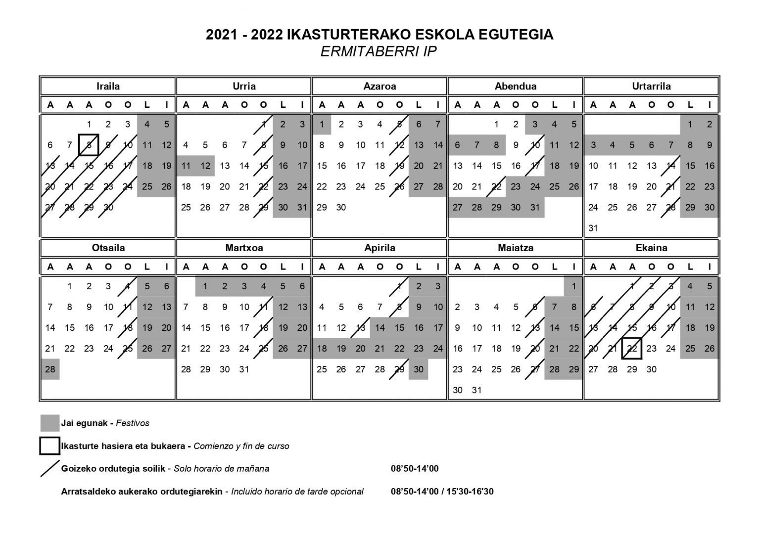 Calendario Escolar 20212022 2974